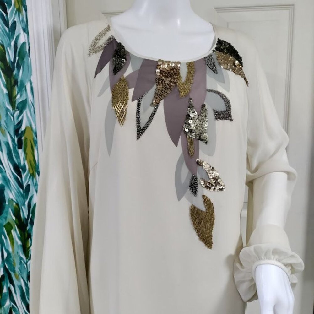 NWT Ted Baker Embellished Whimsy Weddingguest Above Knee Dress Cream Womens M - Picture 5 of 16